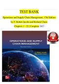 TEST BANK Operations and Supply Chain Management&comma; 17th Edition  by F&period; Robert Jacobs and Richard Chase Chapters 1 - 22 &vert; Complete 2027