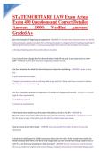 STATE MORTUARY LAW Exam Actual Exam 450 Questions and Correct Detailed Answers &lpar;100&percnt; Verified Answers&rpar; Graded A&plus;