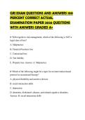 GRI EXAM QUESTIONS AND ANSWERS 100 PERCENT CORRECT ACTUAL EXAMINATION PAPER 2026 QUESTIONS WITH ANSWERS GRADED A&plus;
