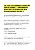 GRI EXAM QUESTIONS AND ANSWERS 100 PERCENT CORRECT COMPREHENSIVE STUDY GUIDE 2026 QUESTIONS WITH VERIFIED ANSWERS GRADED A&plus;