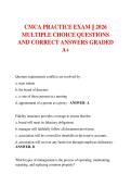 CMCA PRACTICE EXAM &vert;&vert; 2026  MULTIPLE CHOICE QUESTIONS  AND CORRECT ANSWERS GRADED  A&plus;