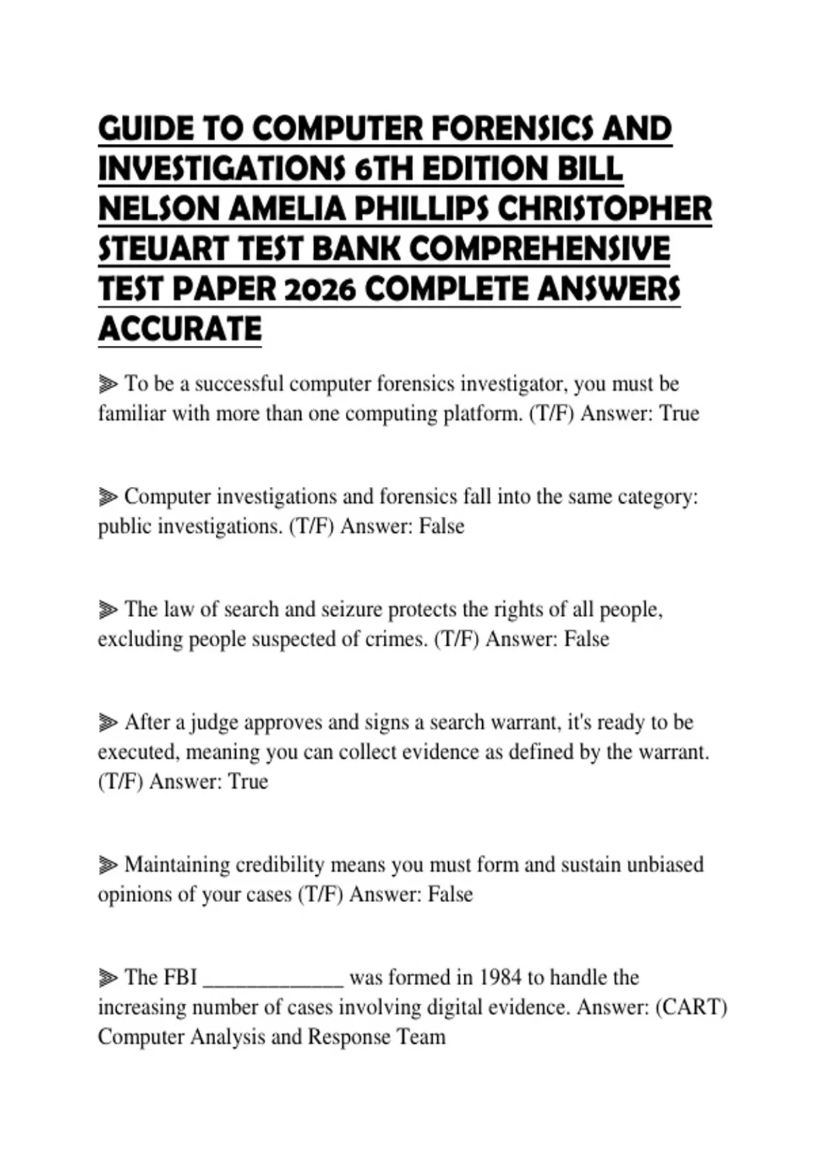GUIDE TO COMPUTER FORENSICS AND INVESTIGATIONS 6TH EDITION BILL NELSON ...