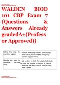 WALDEN &vert; BIOD 101 CBP Exam 7 &vert;&vert;  &lbrace;Questions & Answers Already gradedA&plus;&lpar;Professor Approved&rpar;&rcub;