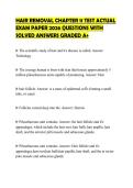 HAIR REMOVAL CHAPTER 11 TEST ACTUAL EXAM PAPER 2026 QUESTIONS WITH SOLVED ANSWERS GRADED A&plus;