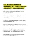 HAIR REMOVAL CHAPTER 11 TEST EXAMINATION TEST 2026 FULL QUESTIONS AND ACCURATE ANSWERS GRADED A&plus;