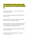 HAZWOPER FINAL EXAM ACTUAL EXAM 2026 QUESTIONS WITH ANSWERS GRADED A&plus;