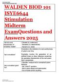 WALDEN BIOD 101 &vert; ISYE6644 Stimulation Midterm&vert;  Exam Questions and Answers 2025