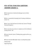 HCA ACTUAL EXAM 2026 QUESTIONS ANSWERS GRADED A