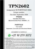 TPN2602 Assignment 50 PORTFOLIO &lpar;COMPLETE ANSWERS&rpar; 2026 - DUE September 2026