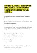 HCQM BUNDLED EXAMS CERTIFICATION EVALUATION EXAMS 2026 UPDATED QUESTIONS WITH CORRECT ANSWERS GRADED A&plus;