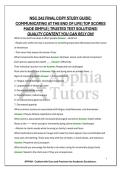 NSC 242 FINAL COPY STUDY GUIDE&colon; COMMUNICATING AT THE END OF LIFE&vert; TOP SCORES MADE SIMPLE &vert; TRUSTED TEST SOLUTIONS&excl; QUALITY CONTENT YOU CAN RELY ON&excl;