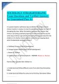 SOCIOLOGY STRAIGHTERLINE Exam Questions and Verified Answers for Guaranteed Pass A&plus;