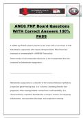 ANCC FNP Board Questions WITH Correct Answers 100&percnt; PASS