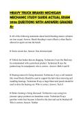 HEAVY TRUCK BRAKES MICHIGAN MECHANIC STUDY GUIDE ACTUAL EXAM 2026 QUESTIONS WITH ANSWERS GRADED A&plus;