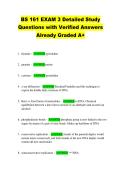 BS 161 EXAM 3 Detailed Study  Questions with Verified Answers  Already Graded A&plus; 