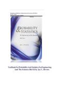 Probability and Statistics for Engineering and the Sciences 8th Edition by Jay L&period; Devore test bank with complete solutions