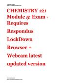 CHEMISTRY 121 &vert;  Module 5&colon; Exam &vert; Requires  Respondus LockDown Browser &plus; Webcam &vert; latest updated version with accurate solutions