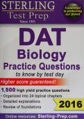Sterling DAT Biology Practice Questions&colon; High-Yield DAT Review