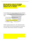 HESI RN MENTAL HEALTH TESTBANK QUESTIONS AND ANSWERS LATEST VERSION 100&percnt; A&plus; GRADED