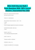 WGU D420 Discrete Math 1 Exam Questions With 100&percnt; Correct Answers &vert; Guaranteed Pass 2026