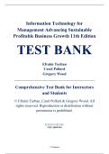 Complete Test Bank - Information Technology for Management&colon; Advancing Sustainable&comma; Profitable Business Growth&comma; 11th Edition &ndash; Efraim Turban&comma; Carol Pollard&comma; Gregory Wood &ndash; ISBN 9781118890790 &lpar;All Chapters 1&ndash;14&rpar;