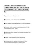 CAMPBELL BIOLOGY CONCEPTS AND CONNECTIONS PRACTICE SOLUTION 2026 QUESTIONS WITH FULL SOLUTION GRADED A&plus;