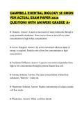 CAMPBELL ESSENTIAL BIOLOGY 5E SIMON YEH ACTUAL EXAM PAPER 2026 QUESTIONS WITH ANSWERS GRADED A&plus;