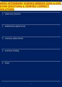 HOSA VETERINARY SCIENCE BREEDS &lpar;DOG & CAT&rpar; EXAM QUESTIONS & VERIFIED CORRECT SOLUTIONS 