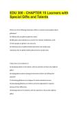 EDU 300 &ndash; Chapter 15&colon; Learners with Special Gifts and Talents &ndash; 2026 Updated Edition