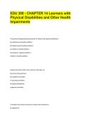 EDU 300 &ndash; Chapter 14&colon; Learners with Physical Disabilities and Other Health Impairments &ndash; 2026 Updated Edition
