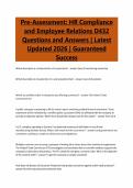 Pre-Assessment&colon; HR Compliance and Employee Relations D432 Questions and Answers &vert; Latest Updated 2026 &vert; Guaranteed Success