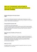  WGU C427 TECHNOLOGY APPLICATIONS IN HEALTHCARE EXAM QUESTIONS QUETIONS WITH CERTIFIED ANSWERS  