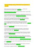 Nursing Pathophysiology 2026 &ndash; Final Exam Questions & Answers