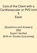 Care of the Client with a Cardiovascular or PVD &vert; Unit 5 Nursing Guide