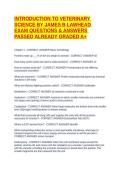 INTRODUCTION TO VETERINARY SCIENCE BY JAMES B LAWHEAD EXAM QUESTIONS & ANSWERS PASSED ALREADY GRADED A&plus;