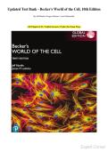 Updated Test Bank - Becker's World of the Cell&comma; 10th Edition&period; By Jeff Hardin&comma; Gregory Bertoni &comma; Lewis Kleinsmith&period; &lpar;All Chapters1-25&comma; Verified Answers&comma; Perfect for Exam Prep&rpar;