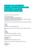 NATIONAL FFA VETERINARY SCIENCE CDE WRITTEN EXAM 2026 QUESTIONS & ACCURATE SOLUTIONS PASSED 100&percnt;