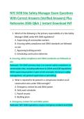 NYC DOB Site Safety Manager Exam Questions  With Correct Answers &lpar;Verified Answers&rpar; Plus  Rationales 2026 Q&A &vert; Instant Download Pdf