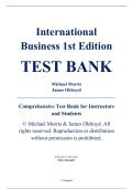 Complete Test Bank - International Business&comma; 1st Edition &ndash; Michael Morris&comma; James Oldroyd &ndash; ISBN 9781119244837 &lpar;All Chapters 1&ndash;20&rpar;
