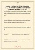 Stationary Engineer NYC high pressure boiler license EXAM ALL 300 QUESTIONS AND CORRECT ANSWERS LATEST UPDATE THIS YEAR&period;pdf