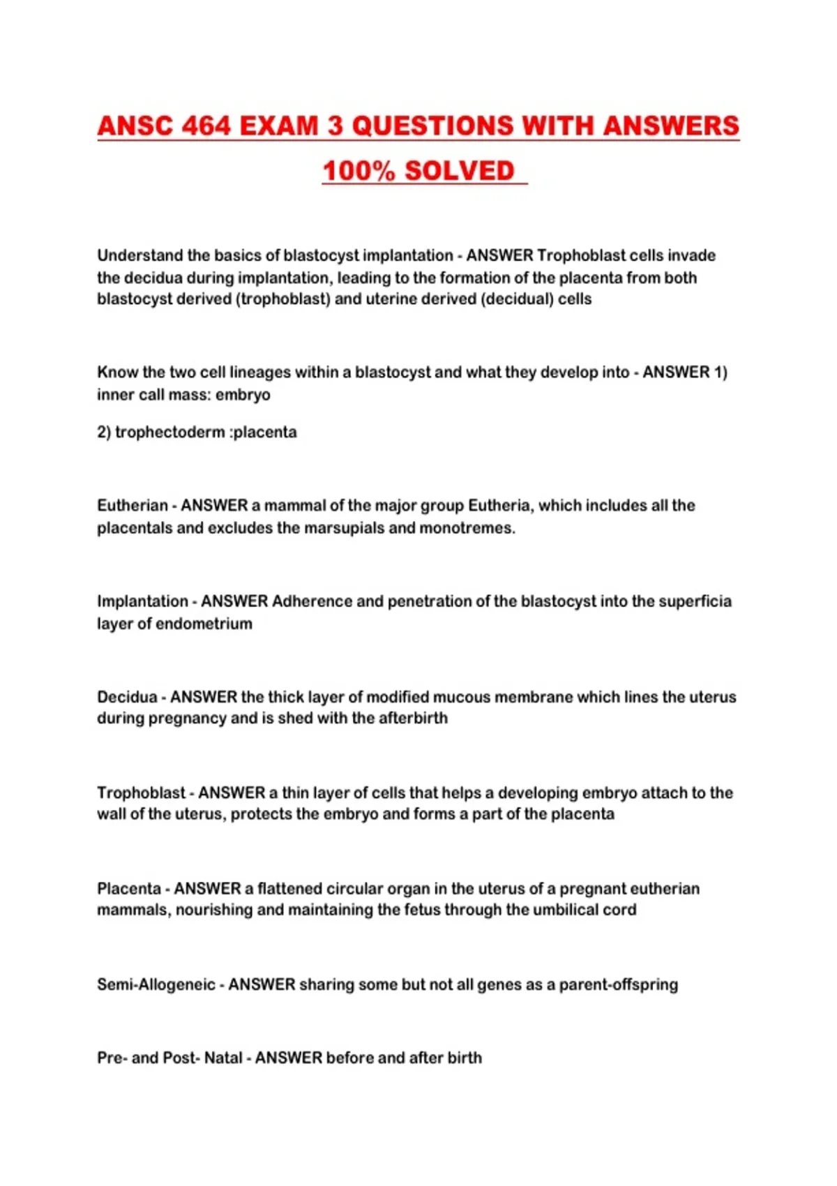 ANSC 464 EXAM 3 QUESTIONS WITH ANSWERS 100% SOLVED - ANSC 464 - Stuvia US