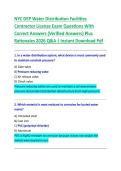 NYC DEP Water Distribution Facilities  Contractor License Exam Questions With  Correct Answers &lpar;Verified Answers&rpar; Plus  Rationales 2026 Q&A &vert; Instant Download Pdf
