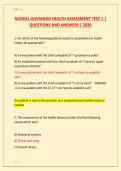 NUR631-ADVANCED HEALTH ASSESSMENT TEST 1 &vert;  QUESTIONS AND ANSWERS &vert; 2026 
