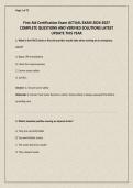 First Aid Certification Exam ACTUAL EXAM 2026-2027 COMPLETE QUESTIONS AND VERIFIED SOLUTIONS LATEST UPDATE THIS YEAR&period;pdf