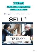 Test Bank for SELL&comma; 7th Edition by Thomas N&period; Ingram & Co‑Authors &ndash; Complete Chapters &ndash; 2026 Updated Edition