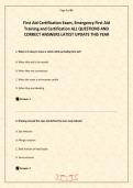 First Aid Certification Exam&comma; Emergency First Aid Training and Certification 