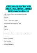 MRSO&colon; Exam 2 Questions With 100&percnt; Correct Answers &vert; Updated 2026 &vert; Guaranteed Success