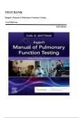TEST BANK&lowbar;&lowbar;Ruppel's Manual of Pulmonary Function Testing 12th Edition by Carl Mottram &comma; ISBN&colon; 9780323762618 &vert;All Chapters Included&vert; Guide A&plus;