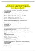 CMRP - Certified Maintenance and Reliability Professional Exam with All Correct & 100&percnt; Verified Answers &vert;Already Graded A&plus;
