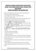 SURVEY OF WORLD HISTORY FINAL EXAM STUDY GUIDE &vert; TOP SCORES MADE SIMPLE &vert; TRUSTED TEST SOLUTIONS&excl; QUALITY CONTENT YOU CAN RELY ON&excl;